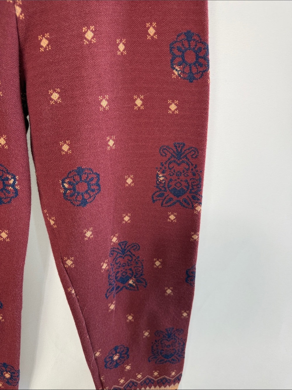 FREE PEOPLE NWT RUST PRINT STRETCH PANTS - Picture 3 of 7